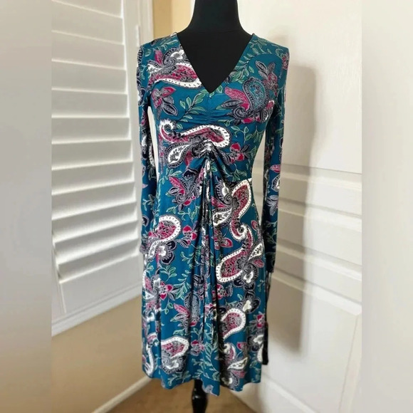 ella moon Dresses & Skirts - NWT | Ella Moon | Boho Long Sleeve Ruched Dress - Size S